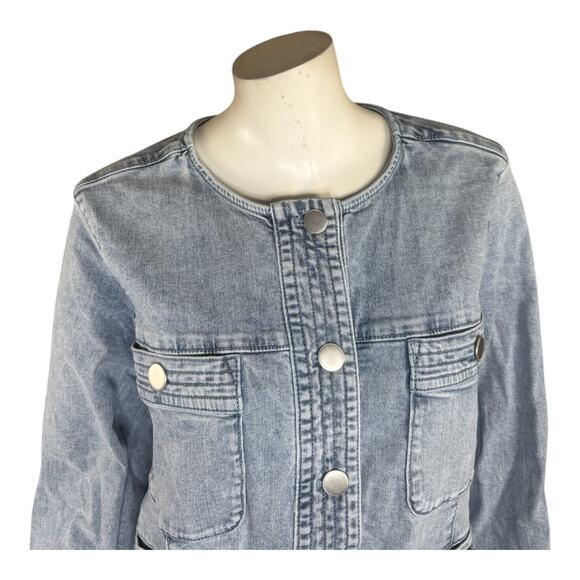 Studio Park X Amy Stran Denim Lady Jacket Light Wash X-Large Fall Button Front - Picture 3 of 14